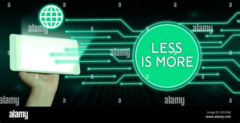 Text caption presenting Less Is More. Word for Minimalist approach to