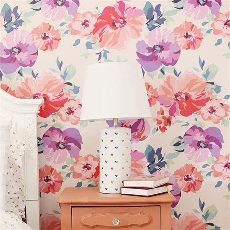 Oversized Pink And Purple Blossom Temporary Wallpaper Muse Wall Studio