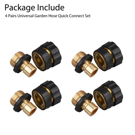 Eeekit 4 Set Garden Hose Quick Release Connect Coupler Male And Female Metal Hose Fitting Quick