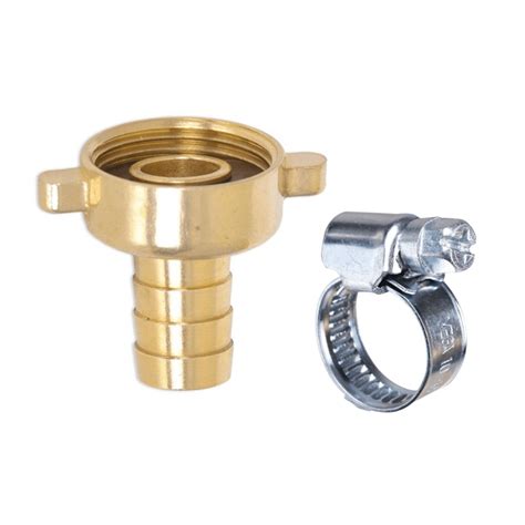 Hydrosure Brass Threaded Tap Connector 13mm X 3 4 And Hose Clip Water Irrigation