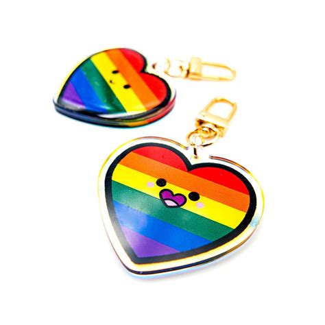 Pride Lgbtqai Keychain Rainbow Pride Flag Acrylic Keychain Leonromer