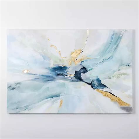 Blue and Gold Abstract Canvas Art Print, 48x32 in. | Kirklands Home