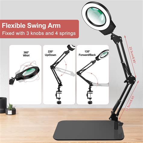 NAKOOS 10X Magnifying Glass with Light and Stand, 2200 Lumens LED ...