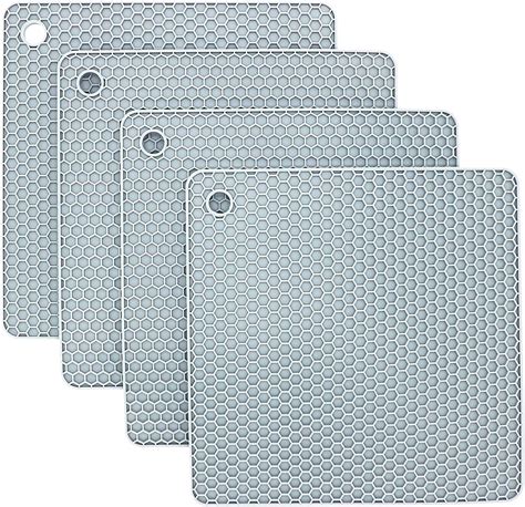Silicone Trivets For Hot Dishes Pots And Pans Hot Pads For Kitchen Grey Silicone Pot Holders