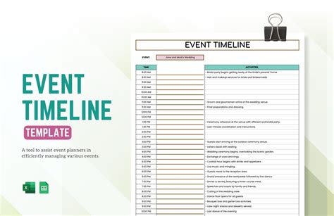 Event Timeline Template in Google Sheets, Excel - Download | Template.net