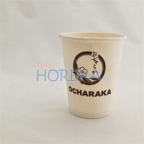 Hot Paper Cup 8 Oz Cetak Logo 1 Warna Toko Horeka Cetak Logo Tissue Sedotan Plastik Paper Cup