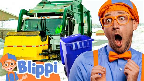 Recycling With Big Garbage Trucks And Blippi Earth Day Good Habits