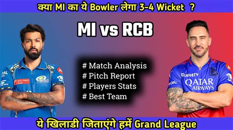 MI Vs RCB Dream 11 Team MI Vs RCB Dream Team Ipl Dream 11 Team