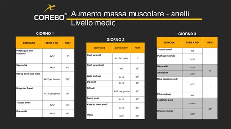 Schede Allenamento A Casa Per La Massa Muscolare COREBO