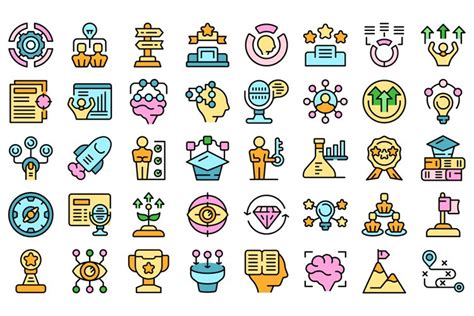 Expert icons set vector flat