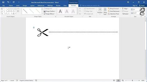 Word Dotted And Dashed Cut Lines With Scissors Youtube