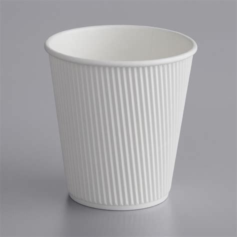 Choice 10 Oz Double Wall Ripple White Paper Hot Cup 500 Case