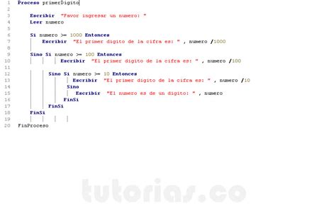 Sentencia Si Sino PSeint El Primer Digito De Un Numero Tutorias Co