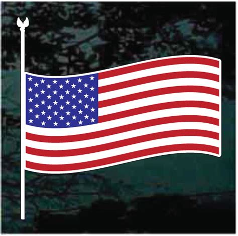 Half Staff American Flag Waving Car Decals & Stickers | Decal Junky