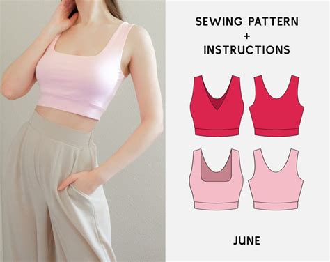 JUNE Crop Top Sewing Pattern XS 3XL Easy Digital PDF Sewing Pattern