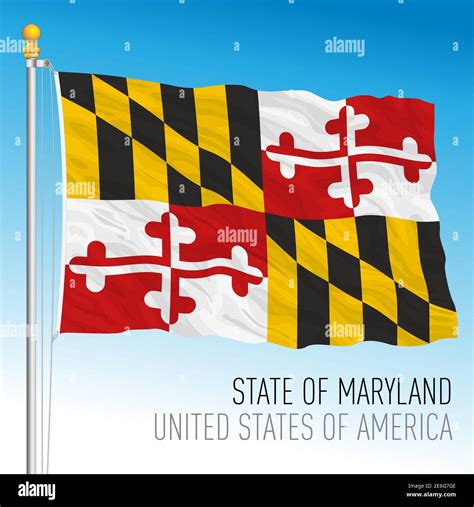 Maryland Federal State Flag United States Vector Illustration Stock