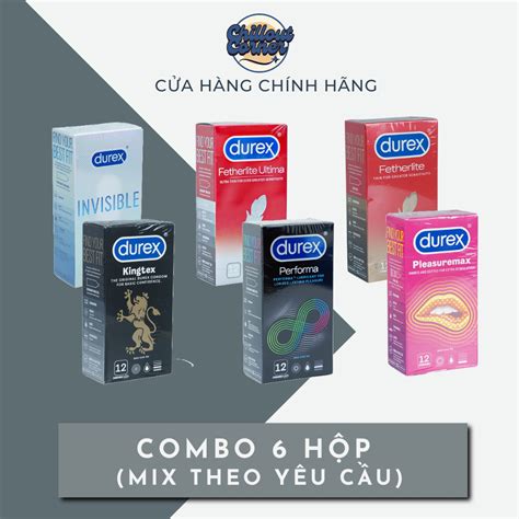 Combo 6 hộp bao cao su Durex chính hãng tùy chọn PLEASUREMAX INVISIBLE