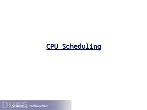 Ppt Cpu Scheduling Cpu Scheduling The Cpu Scheduler Makes A