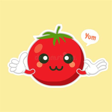 Tomate De Kawaii Ilustración Del Vector Ilustración De Pintura 72947067