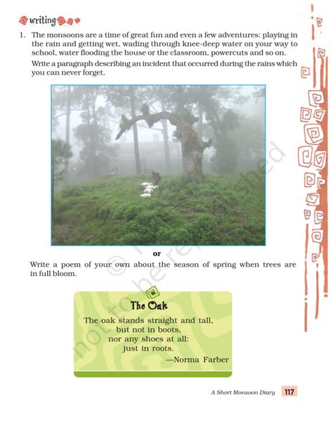 NCERT Book Class 8 English Chapter 8 A Short Monsoon Diary