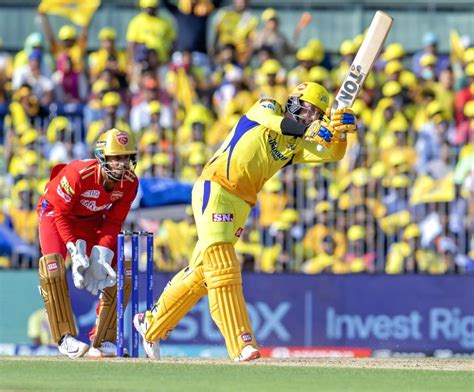 Chennai Csk Batsman Devon Conway Plays A Shot