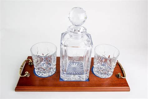 2 Glass Crystal Decanter Set With Wooden Tray Pronto Images Home Of The Mess Kit Clutter Box