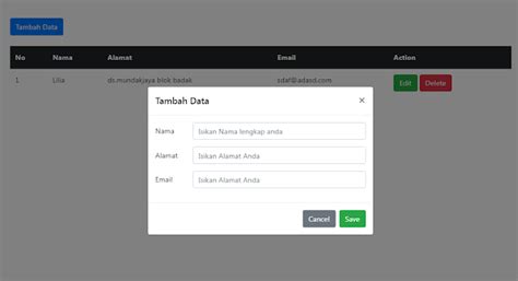 Membuat CRUD Dengan Bootstrap Modal Form Popup PHP Mysqli Mudah Hanya