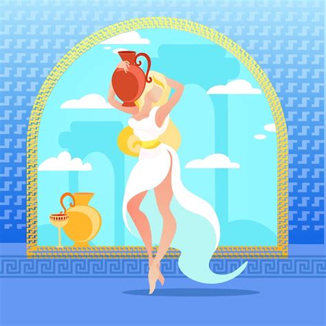 Griekse Godin Van Schoonheid En Liefde Aphrodite Myths Premium Vector