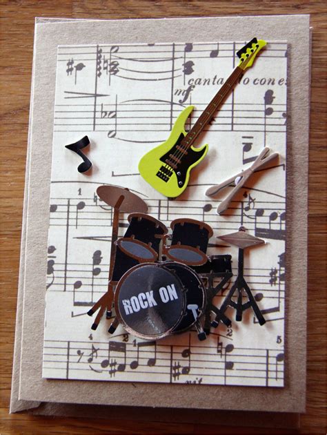 Birthday Card for Musician Handmade Cards Handmade Birthday Cards Band ...