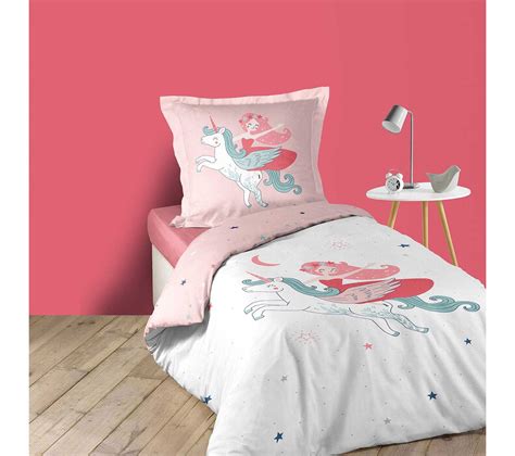 Housse De Couette X Taie Magic Licorne Coton Fils Housse