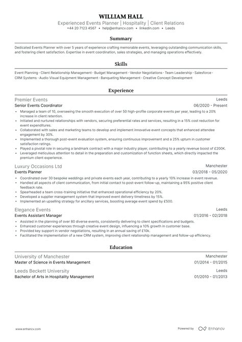 Event Planner Cv Examples And Guide For 2025