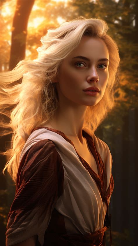 year old blonde woman in a magical faierie fores Mẫu anh Người mẫu