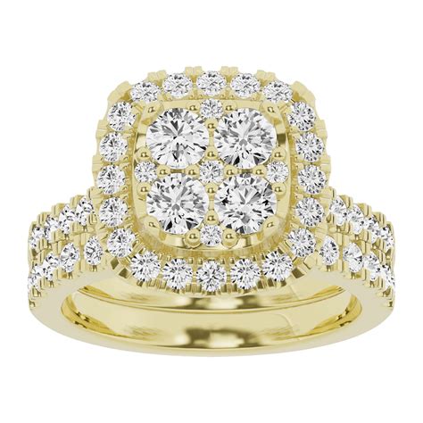 1 3 8 Carat T W Diamond Three Stone 14kt Yellow Gold Engagement Ring