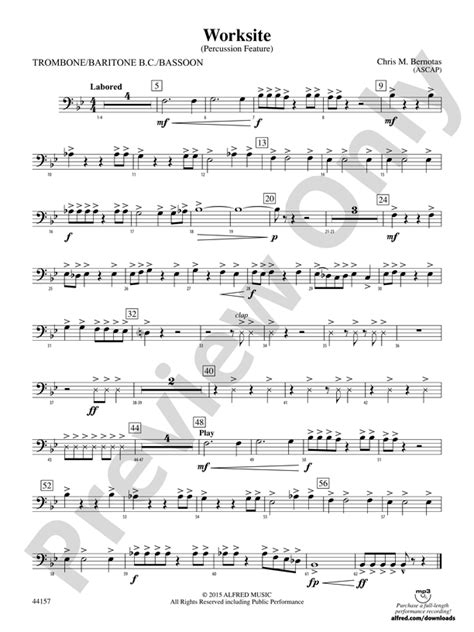 Worksite 1st Trombone 1st Trombone Part Digital Sheet Music Download