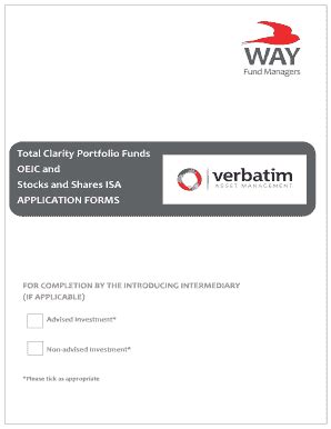 Fillable Online Total Clarity Portfolio Funds Stocks And Shares Isa Fax