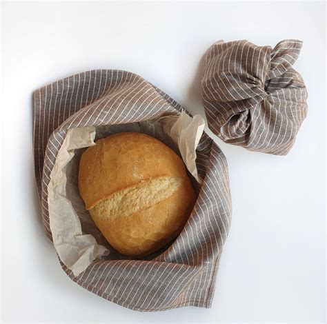 Sourdough Bread Bag Linen Natural Brown Striped Baker Gifts Etsy