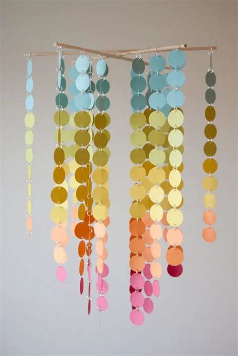 Decorate Your Home With A DIY Paint Swatch Chandelier In 4 Creative