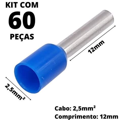 Un Terminal Tubular Ilh S Pr Isolado Simples Para Cabo De Mm