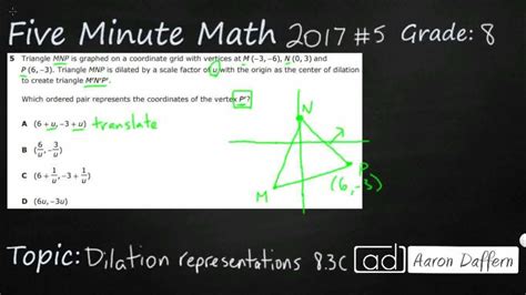 8th Grade Staar Practice Dilation Representations 8 3c 3 Youtube