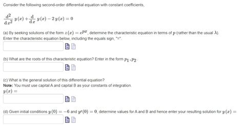 Solved Consider the following second-order differential | Chegg.com