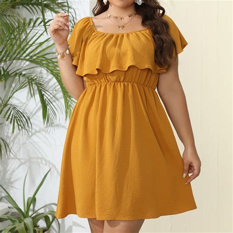 Aloohaidyvio 2024 Summer Plus Size Dresseswomens 2024 Summer Solid Color One Shoulder Dress