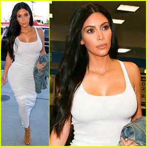 Kim Kardashian Wears Form Fitting Dress To Leave Brazil Kim