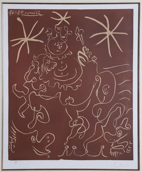 Pablo Picasso Carnaval Cubist Linocut By Pablo Picasso For Sale At