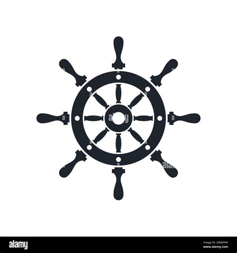 Classic Ship Helm Nautical Steering Wheel Icon Symbol Vector Isolated