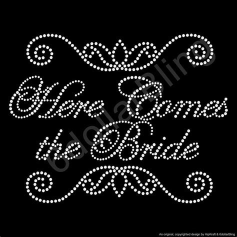 Here Comes The Bride Rhinestone Iron On Crystal Bling Hotfix Etsy