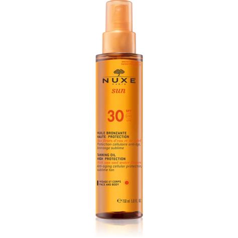 Nuxe Sun Huile Bronzante Visage Et Corps Spf Spray Ml