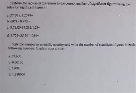 Solved Perform The Indicated Operations To The Correct Chegg