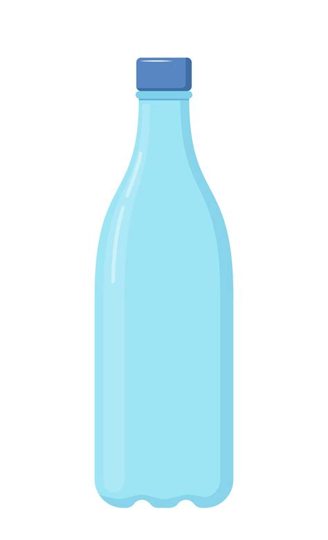 Empty plastic recycled blue water bottle. Vector illustration. 27180726 ...