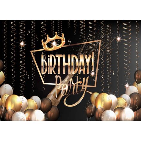 Buy Black And Gold Backdrop Happy Birthday 7x5ft Rose Gold Masquerade Prom Birthday Background