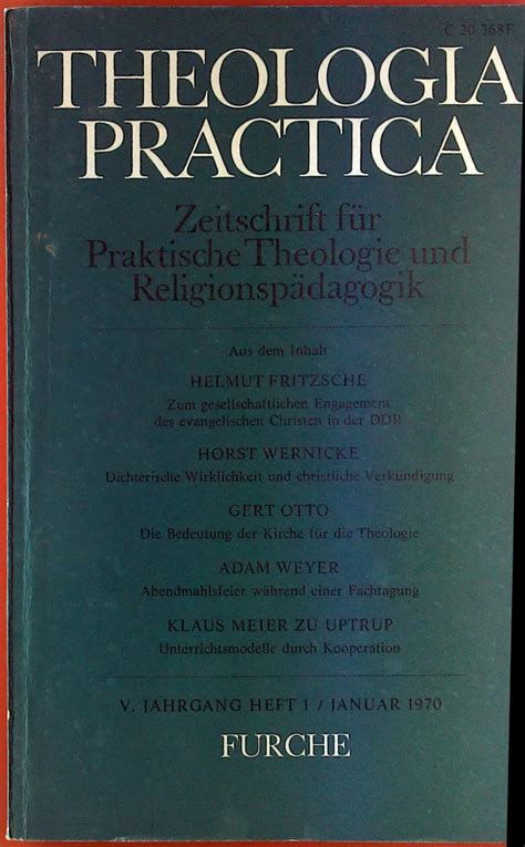 Theologia Practica Zeitschrift für praktische Theologie und